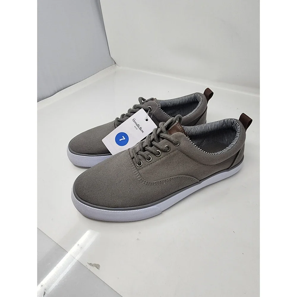 Goodfellow & Co Mens Brady Sneakers Gray Canvas Casual Lace Up Size 7